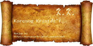 Korcsog Kristóf névjegykártya