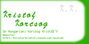 kristof korcsog business card